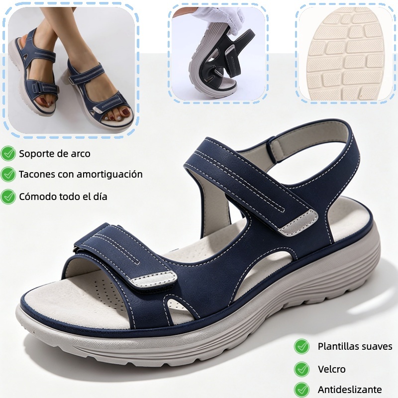 🔥Nuevas sandalias de moda 2026✅ Punta ancha + ajuste de velcro + suela resistente al desgaste y antideslizante + soporte para el arco del pie - Cómodas para caminar todo el día✅