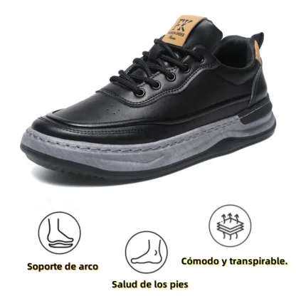 【🎁Oferta por tiempo limitado】Zapatos ortopédicos para hombre, hechos con piel de becerro australiana🐂 Plantilla de espuma viscoelástica ecológica: Caminar cómodo y sin dolor - Cosido a mano✅