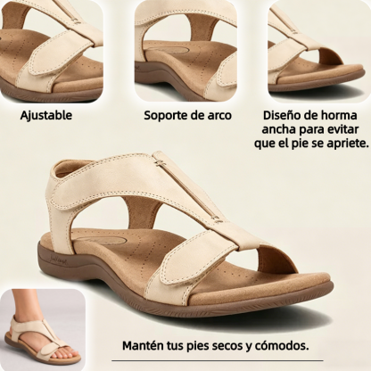 🔥 Sandalias ortopédicas de verano para mujer — Con soporte para el arco, diseño plano y ancho especial — La elección ideal para aliviar la fascitis plantar — Camina con facilidad y comodidad en cada paso: ¡dile adiós al dolor! ✅