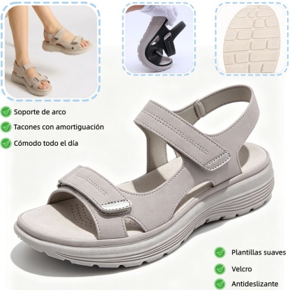 🔥Nuevas sandalias de moda 2026✅ Punta ancha + ajuste de velcro + suela resistente al desgaste y antideslizante + soporte para el arco del pie - Cómodas para caminar todo el día✅