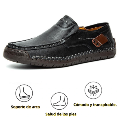 【🎁¡Descuento por tiempo limitado - No te lo pierdas!】Hecho de auténtica piel de vaca australiana👞Cosido a mano para máxima comodidad✅