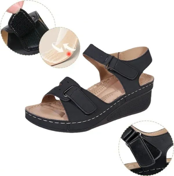 🔥 Sandalias ortopédicas de verano para mujer — Sandalias de plataforma confeccionadas en cuero ecológico, con soporte para el arco y correas ajustables de velcro para caminar con total comodidad durante todo el día: ¡dile adiós al dolor de pies! ✅