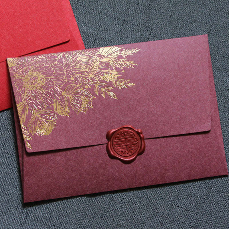 European No. 3 Thickened Bronzing Pearl Paper Envelope