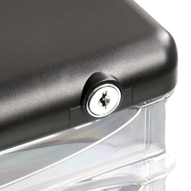 Transparent Layered Stamp Storage Cabinet with Lock – Desktop Organizer for Stamp Albums & Collectibles