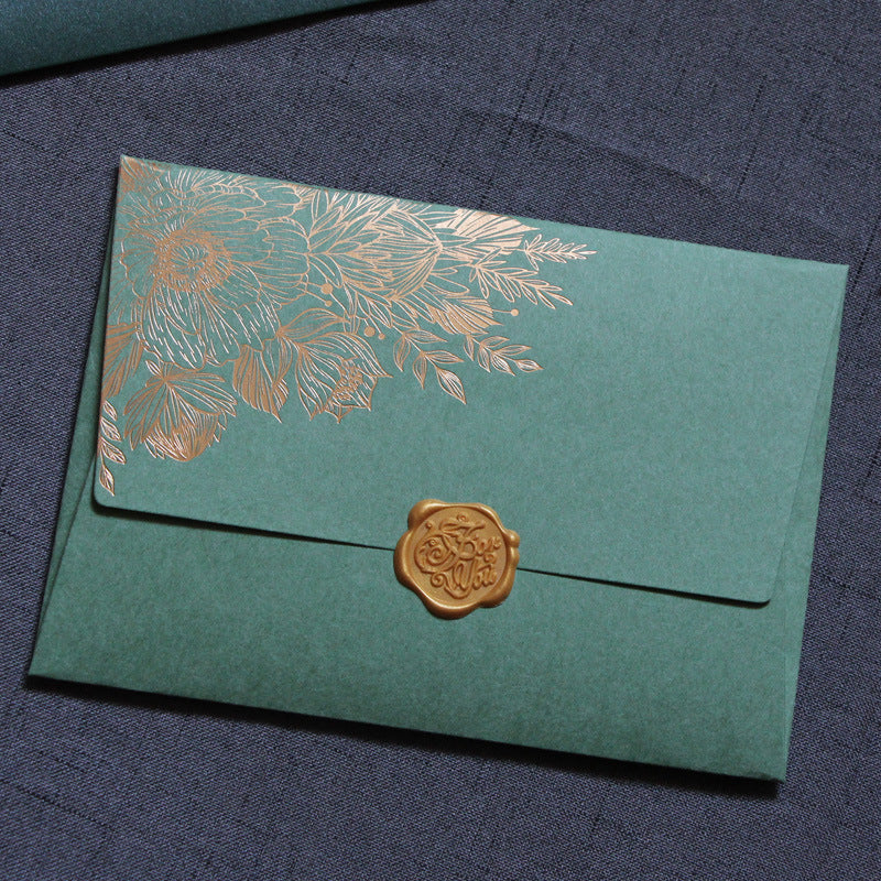 European No. 3 Thickened Bronzing Pearl Paper Envelope