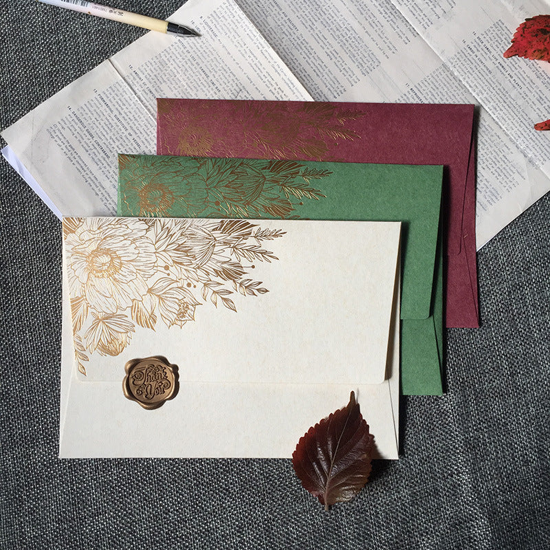 European No. 3 Thickened Bronzing Pearl Paper Envelope