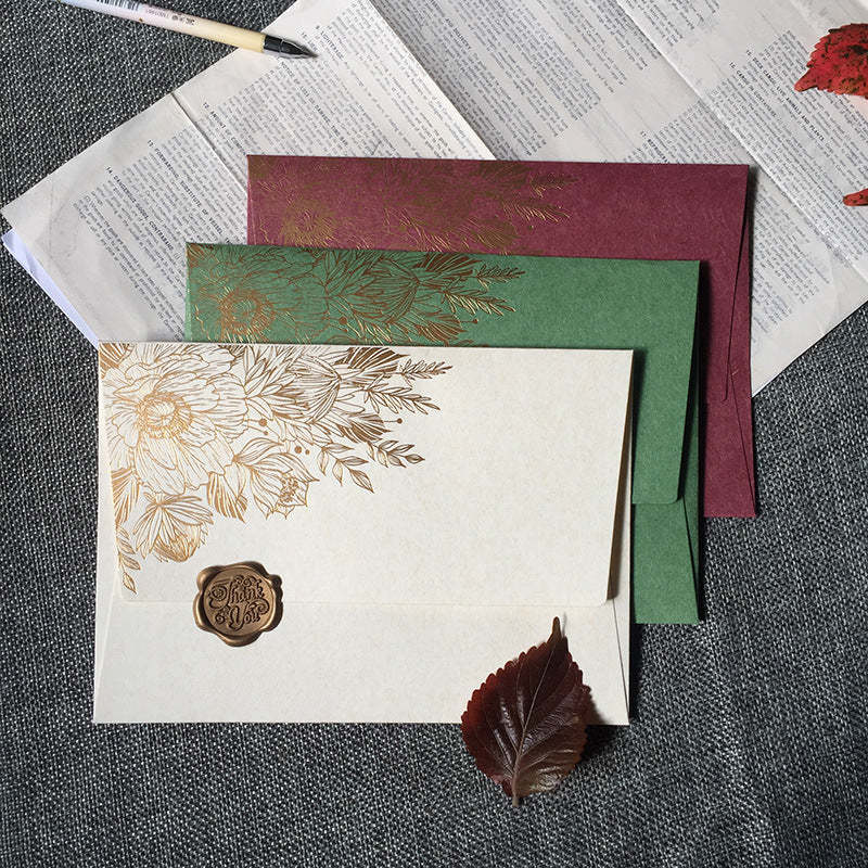 European No. 3 Thickened Bronzing Pearl Paper Envelope