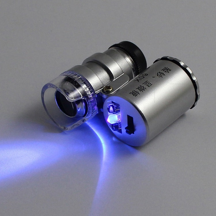 60X LED & UV Pocket Microscope – High-Precision Magnifying Glass for Stamp Authentication & Philatelic Inspection
