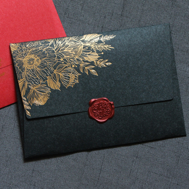 European No. 3 Thickened Bronzing Pearl Paper Envelope