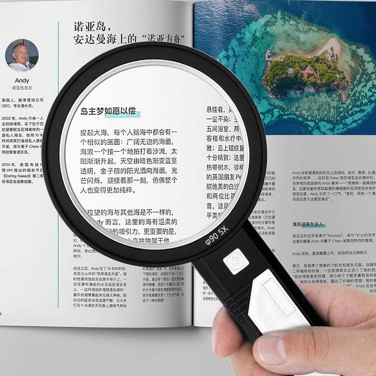 Handheld Magnifying Glass with LED Ring Light – Philatelic Loupe for Stamp Inspection & Collectible Viewing