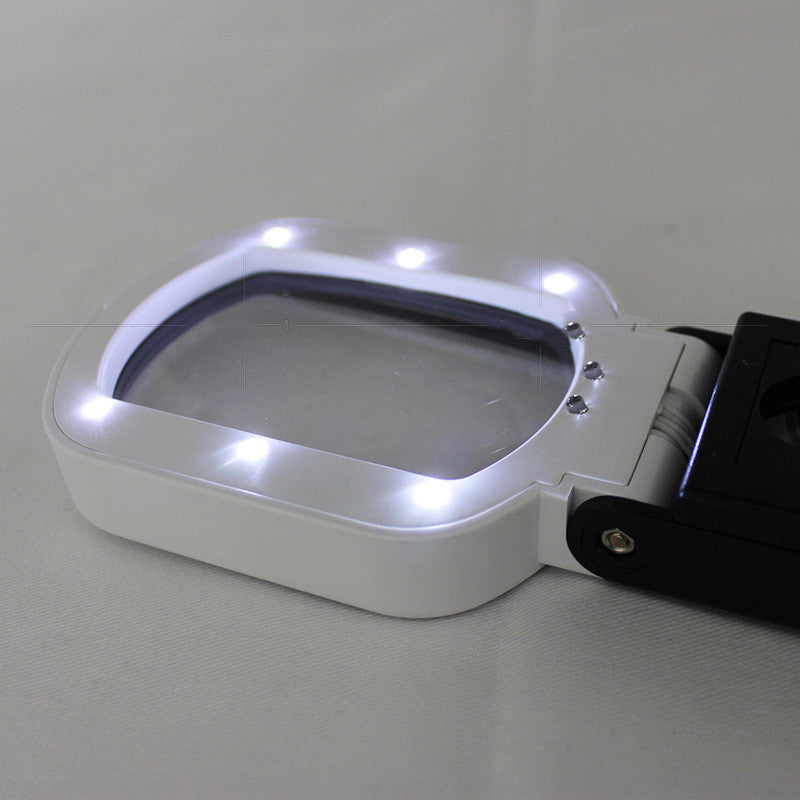 Square LED Optical Magnifier – Handheld Illuminated Loupe for Stamp Inspection & Philatelic Identification