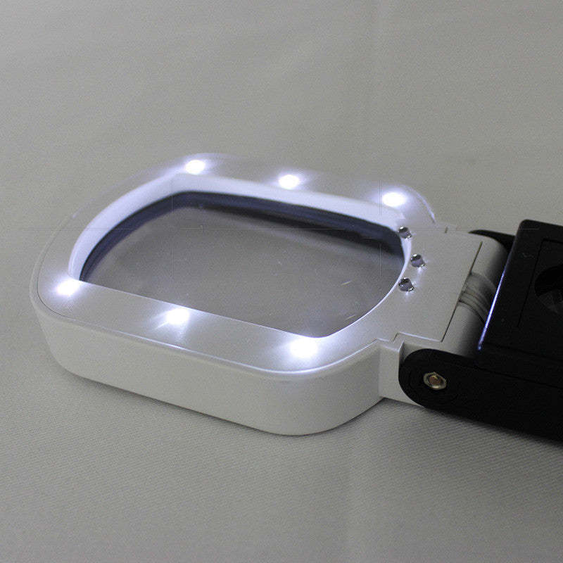 Square LED Optical Magnifier – Handheld Illuminated Loupe for Stamp Inspection & Philatelic Identification