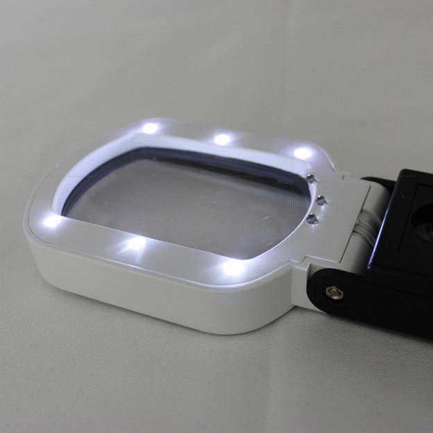 Square LED Optical Magnifier – Handheld Illuminated Loupe for Stamp Inspection & Philatelic Identification