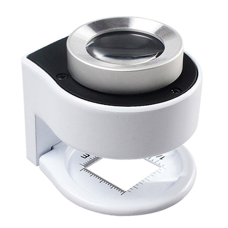 30X Full Metal LED Magnifier with Scale – High-Precision Optical Loupe for Stamp, Coin & Printing Inspection
