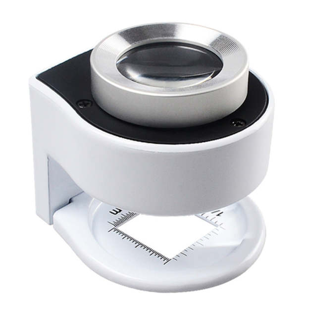 30X Full Metal LED Magnifier with Scale – High-Precision Optical Loupe for Stamp, Coin & Printing Inspection