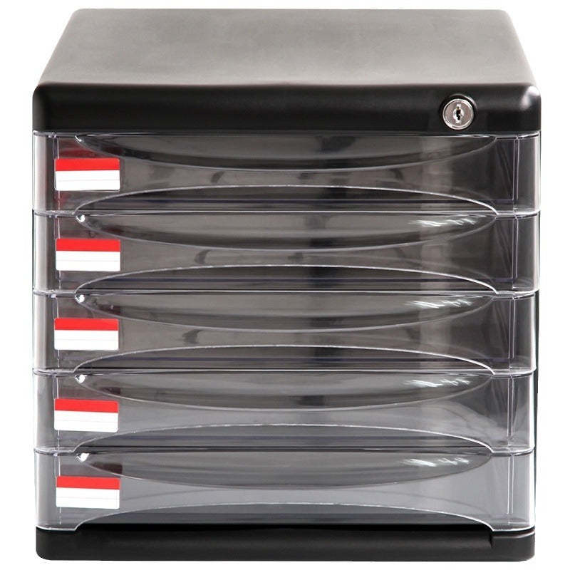 Transparent Layered Stamp Storage Cabinet with Lock – Desktop Organizer for Stamp Albums & Collectibles