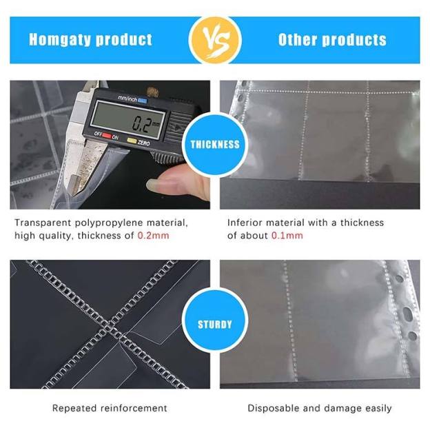 PVC Flip Pocket Coin & Stamp Collector Album – Currency Storage Pages