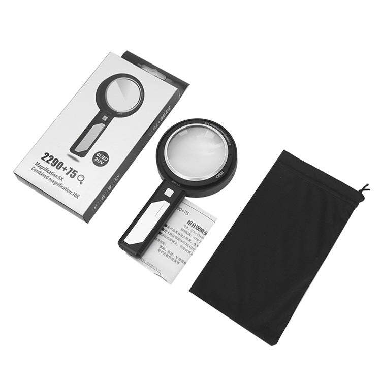 Handheld Magnifying Glass with LED Ring Light – Philatelic Loupe for Stamp Inspection & Collectible Viewing
