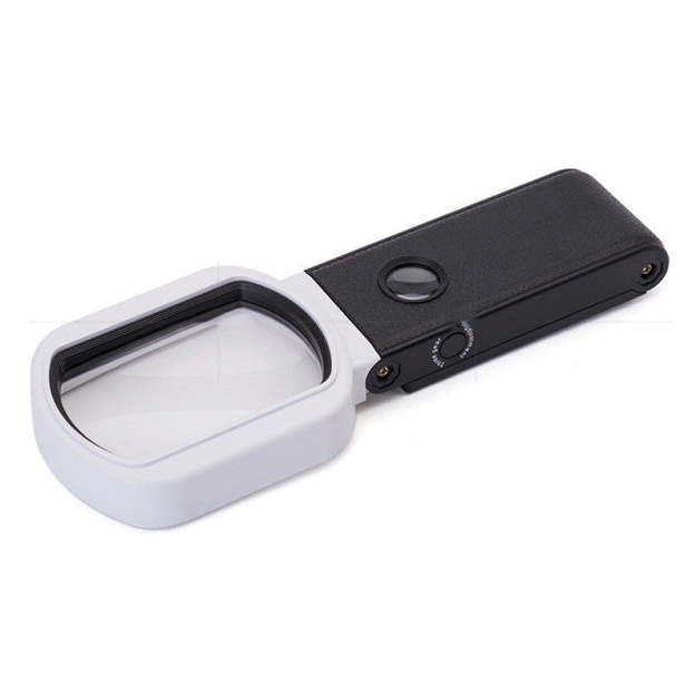 Square LED Optical Magnifier – Handheld Illuminated Loupe for Stamp Inspection & Philatelic Identification