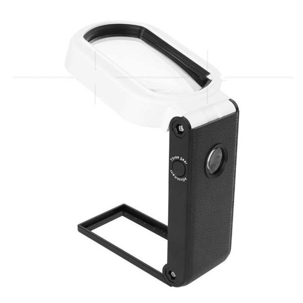 Square LED Optical Magnifier – Handheld Illuminated Loupe for Stamp Inspection & Philatelic Identification