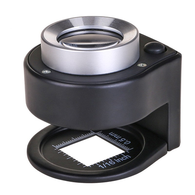30X Full Metal LED Magnifier with Scale – High-Precision Optical Loupe for Stamp, Coin & Printing Inspection