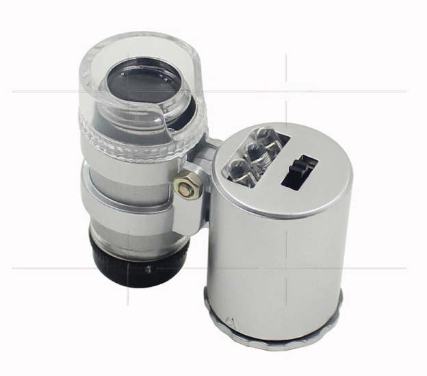 60X LED & UV Pocket Microscope – High-Precision Magnifying Glass for Stamp Authentication & Philatelic Inspection