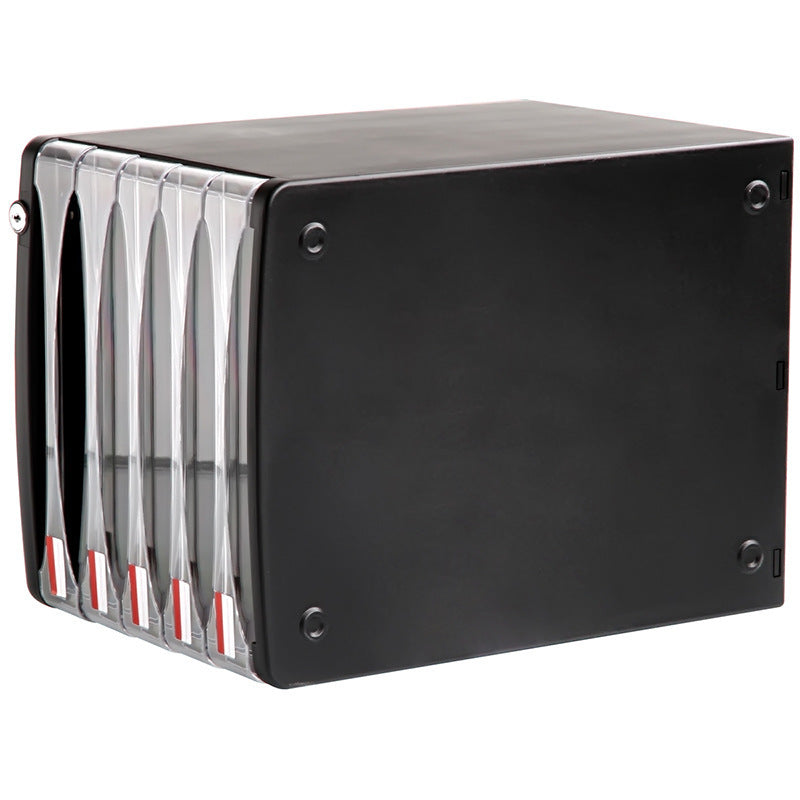 Transparent Layered Stamp Storage Cabinet with Lock – Desktop Organizer for Stamp Albums & Collectibles