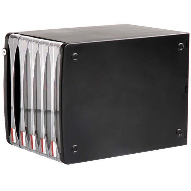 Transparent Layered Stamp Storage Cabinet with Lock – Desktop Organizer for Stamp Albums & Collectibles