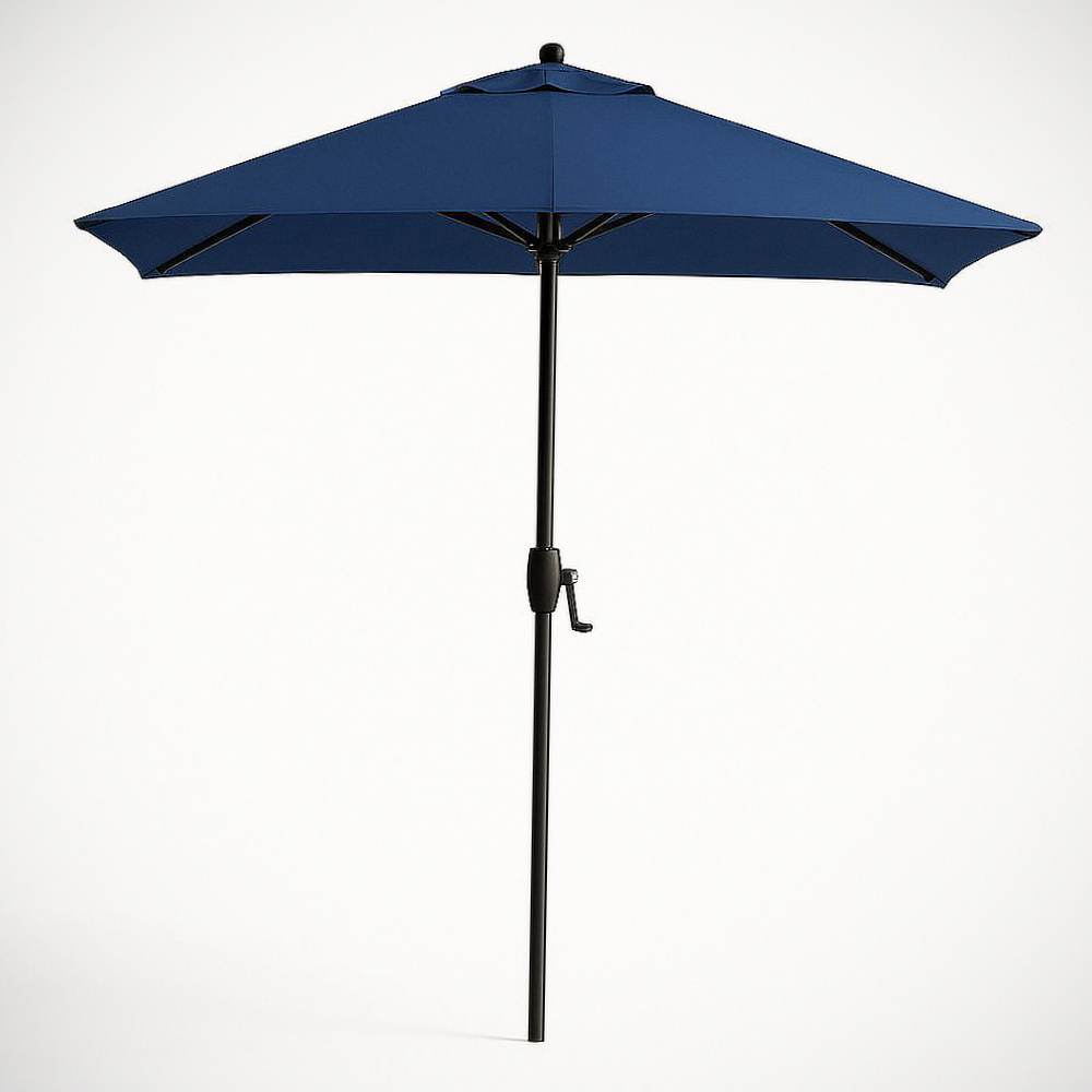 Parasol de Jardin en Polyester Bleu avec Mât en Aluminium, Diamètre 300 cm