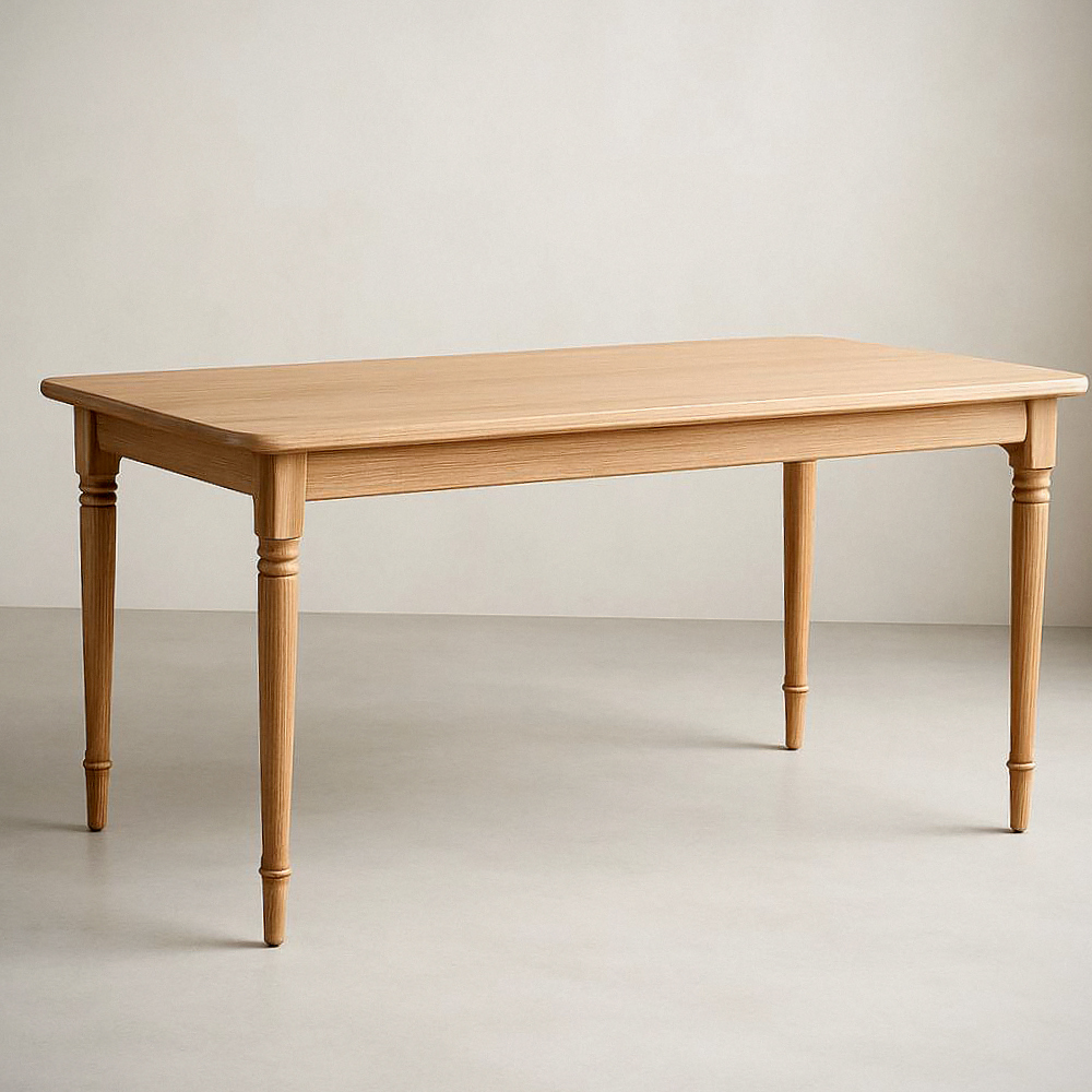 Table à manger rectangulaire en bois de chêne naturel 180x90x75 cm