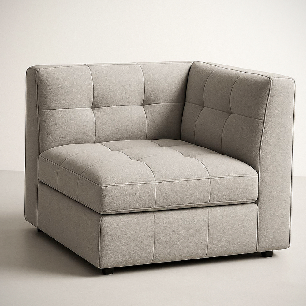 Module de canapé d'angle en lin gris 90x90x70 cm