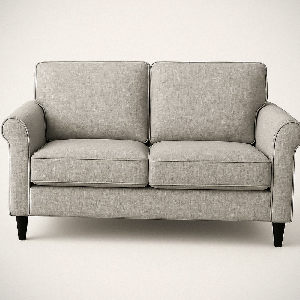 Canapé 2 Places Tissu Polyester Gris 150x90x85 cm