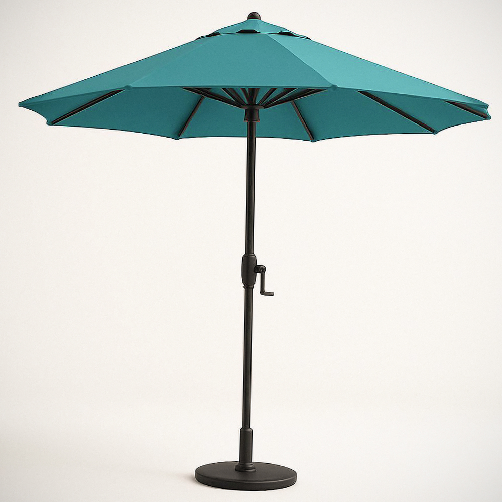 Parasol de Jardin en Polyester Bleu avec Mât Métallique Réglable Ø300cm