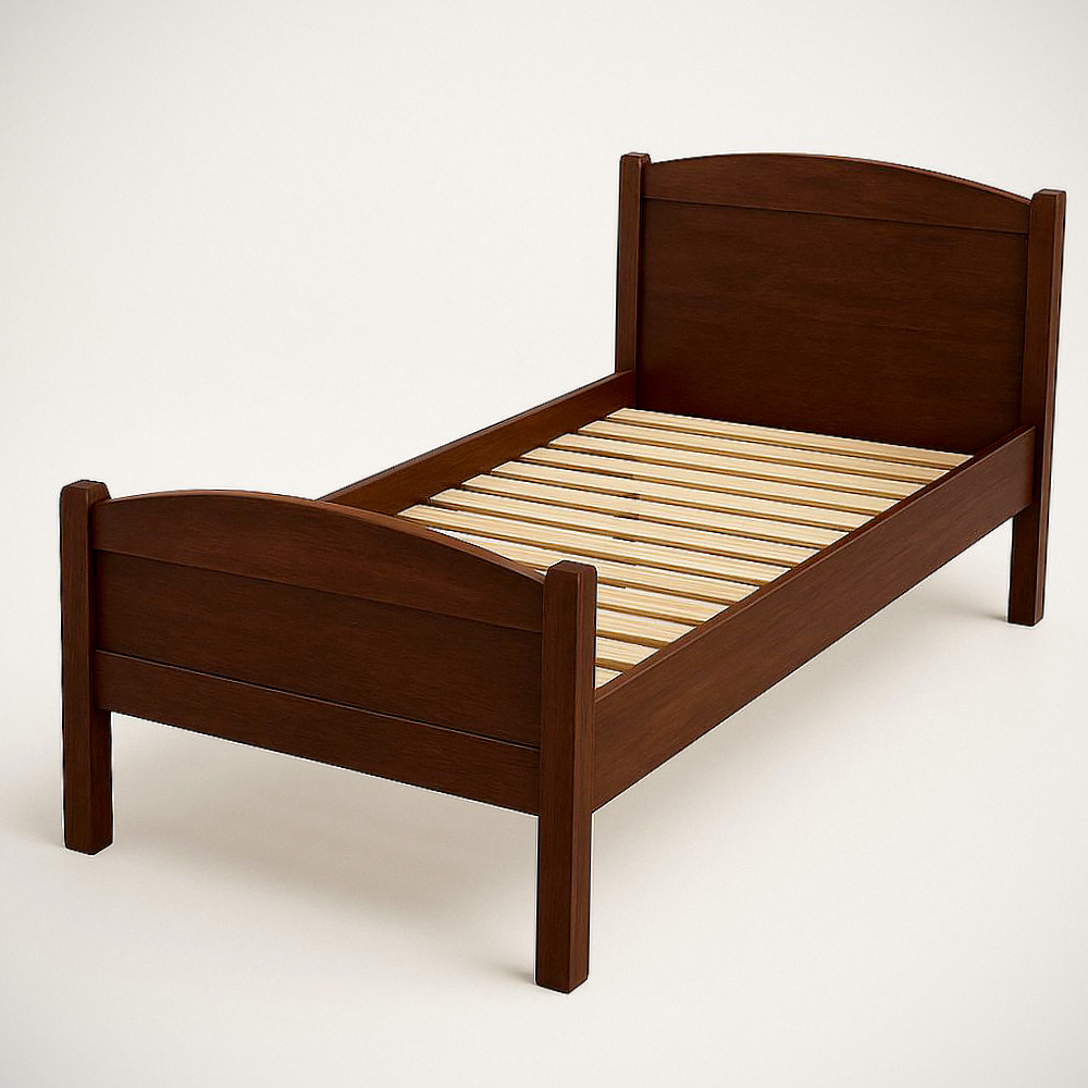 Cadre de lit simple en bois avec lattes 200x90x80cm Marron