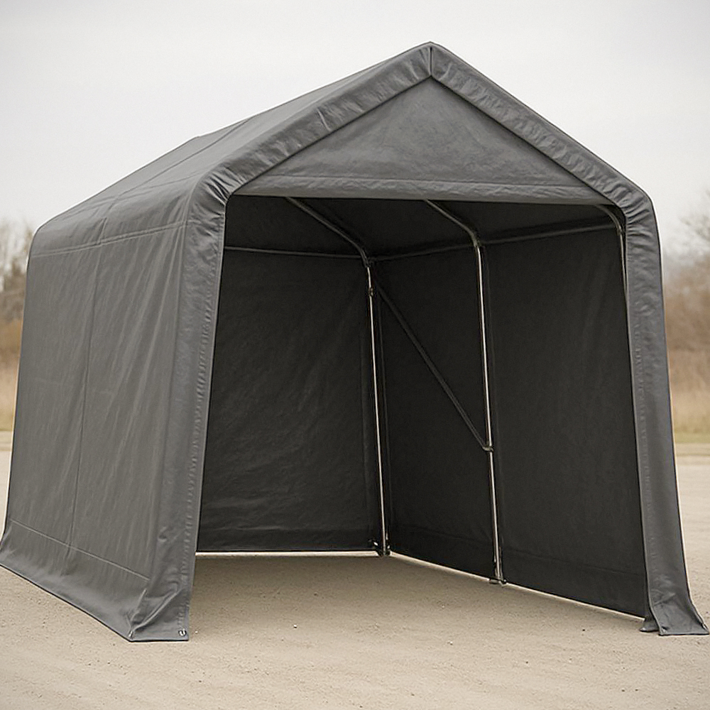 Abri De Voiture Portable En Structure Tubulaire En Acier, Gris 300x200x240 cm