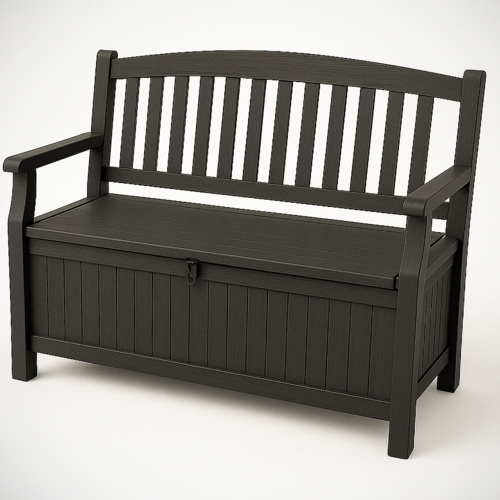 Banc de rangement extérieur en polypropylène noir 130x60x85 cm