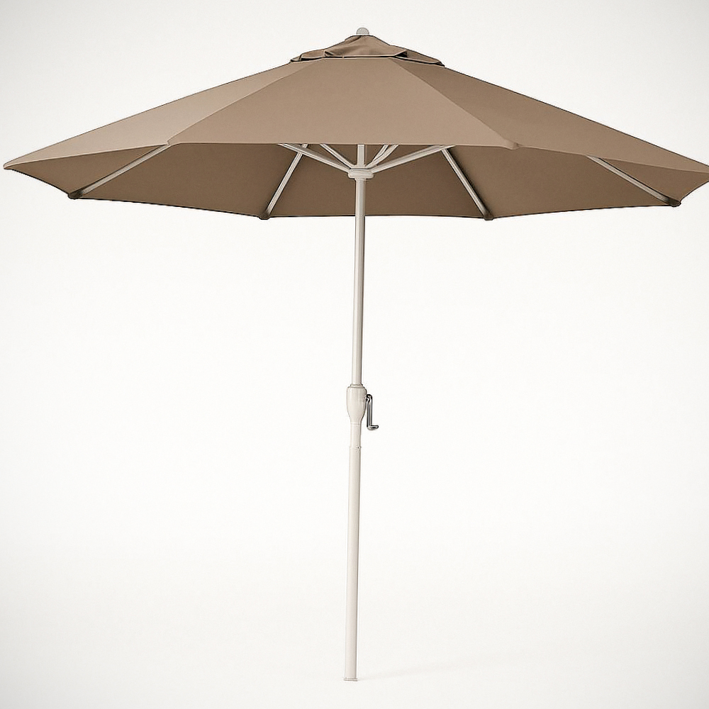 Parasol Rond Aluminium Polyester Taupe Diamètre 300 cm