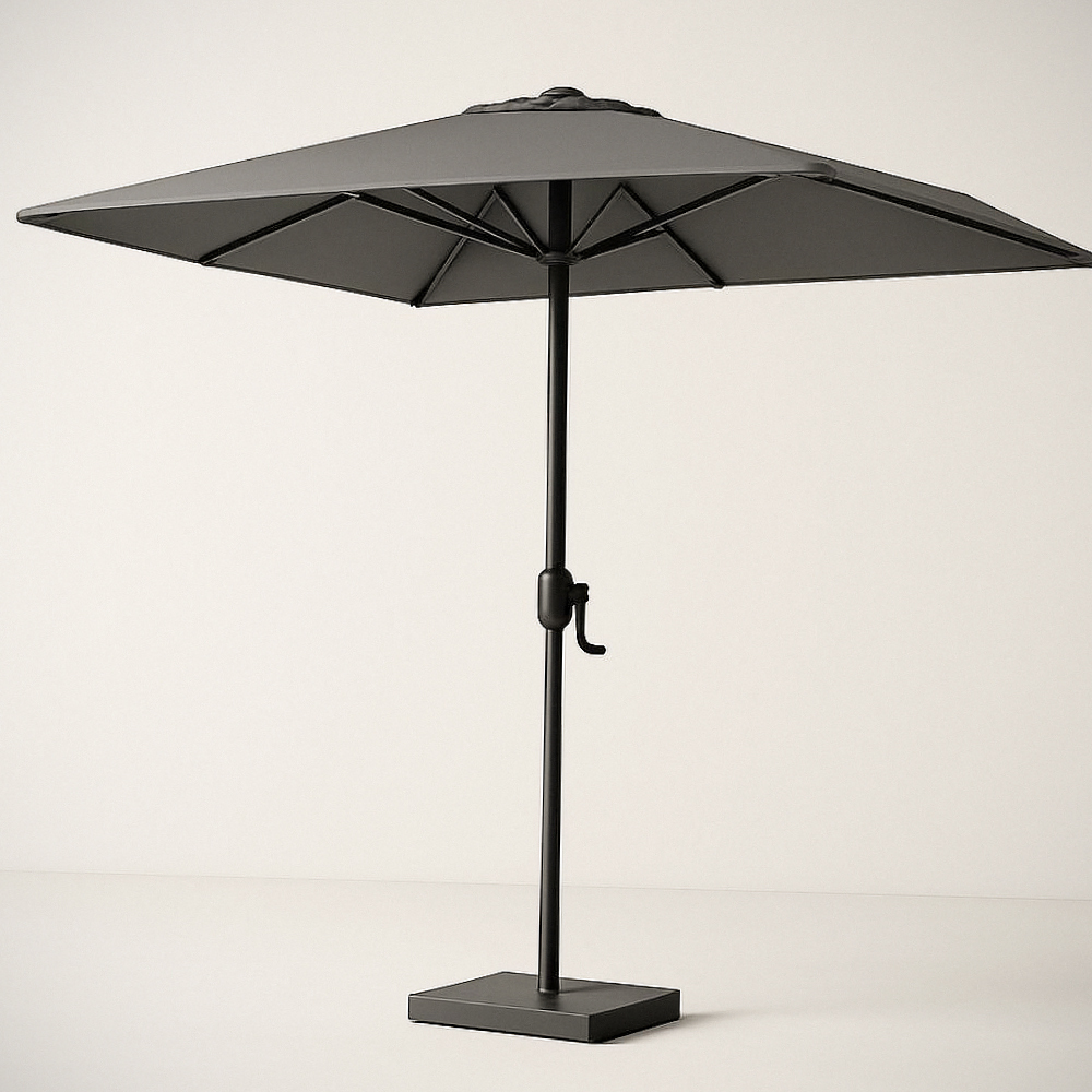 Parasol de Jardin Carré Aluminium/PVC 250cm Gris