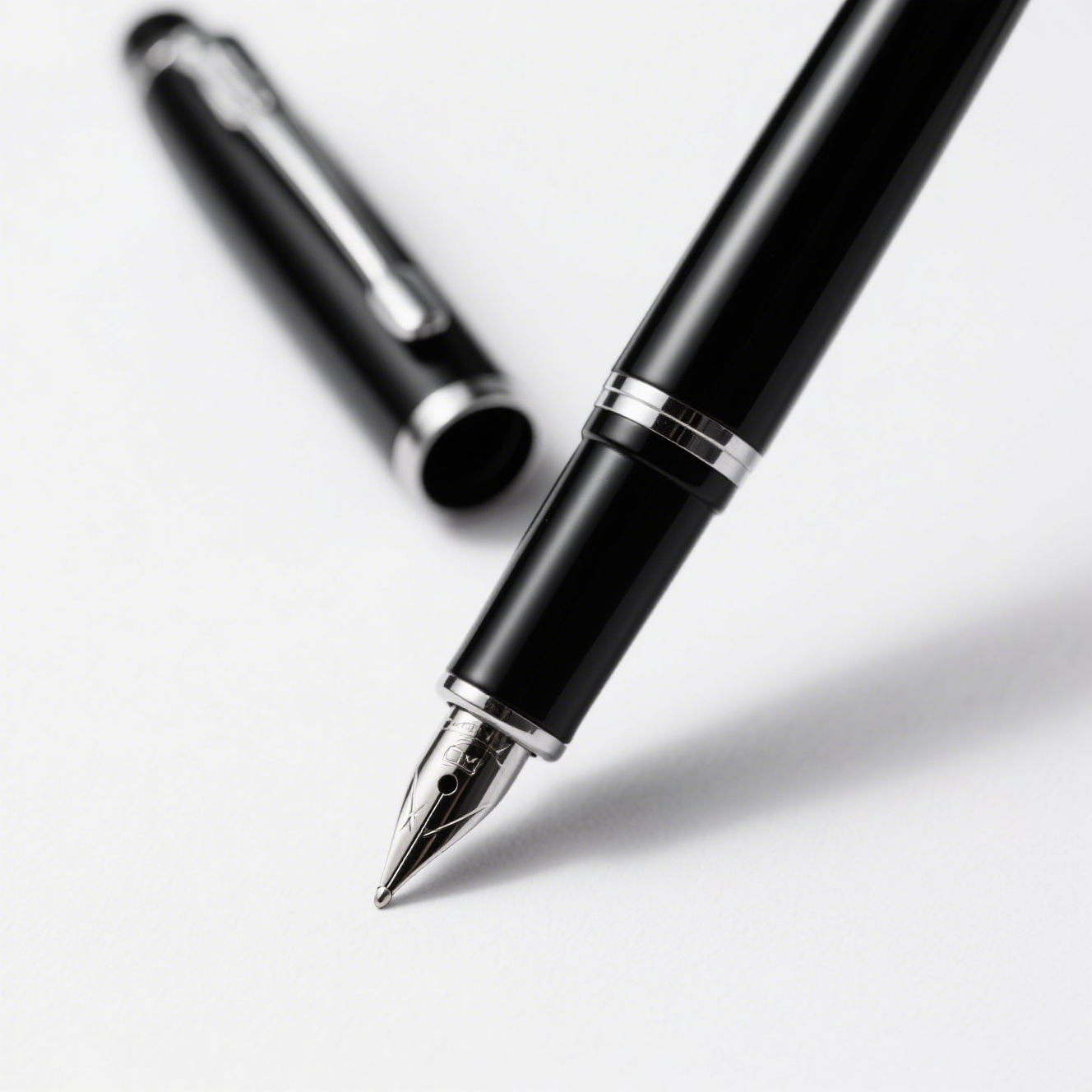 Stilou cu peniță germană din oțel închis la culoare