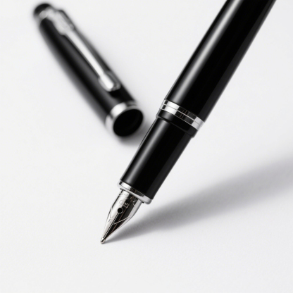 Stilou cu peniță germană din oțel închis la culoare
