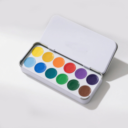  Vopsea acuarelă lavabilă pe bază de apă pentru copii, 12 culori (5 cutii) 