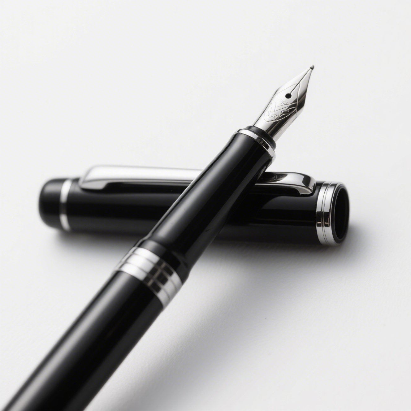 Stilou cu peniță germană din oțel închis la culoare