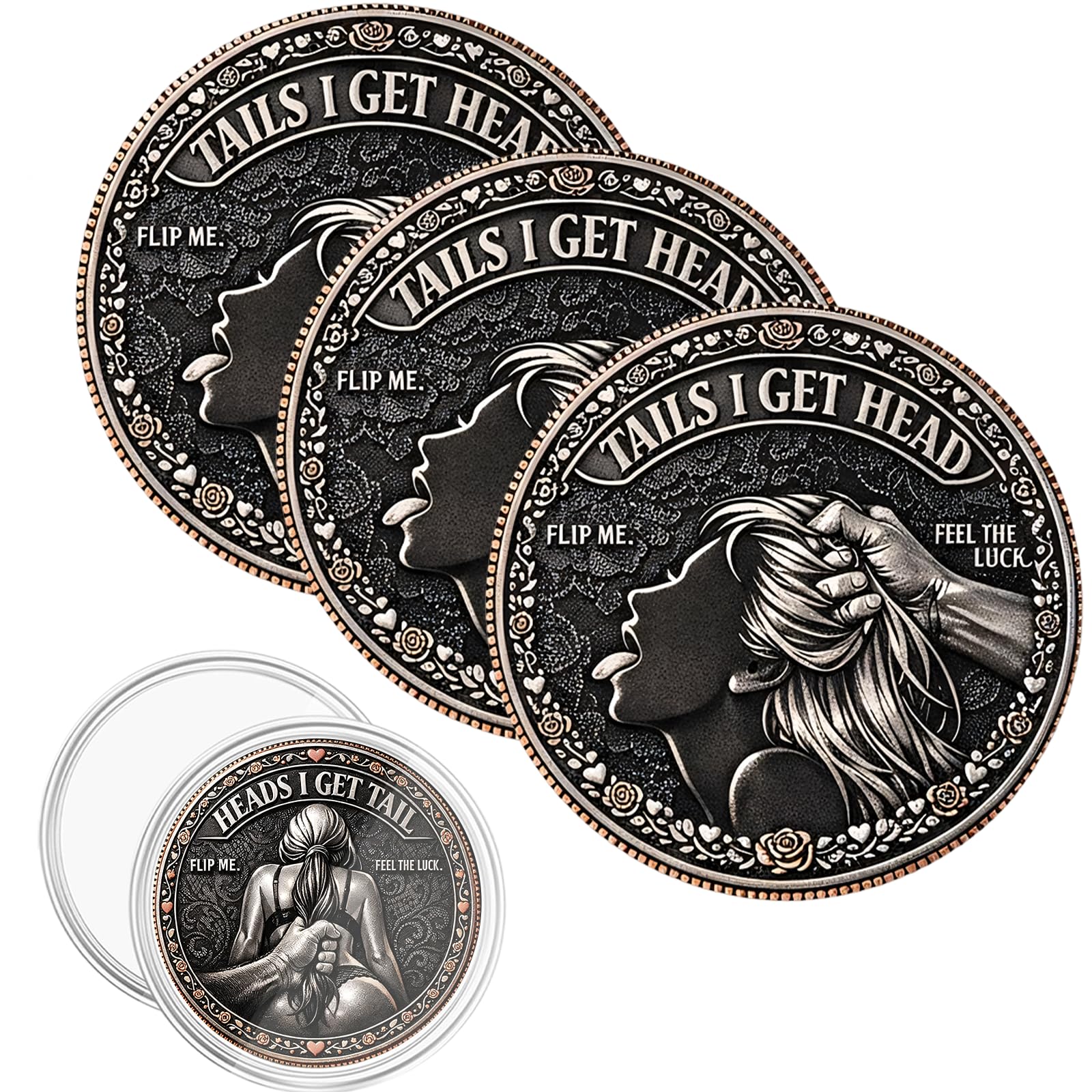 🌹Funny Heads and Tails Challenge Coin