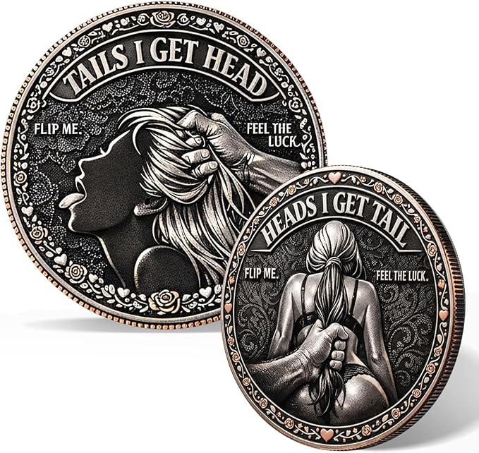 🌹Funny Heads and Tails Challenge Coin