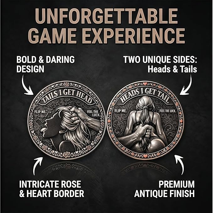 🌹Funny Heads and Tails Challenge Coin