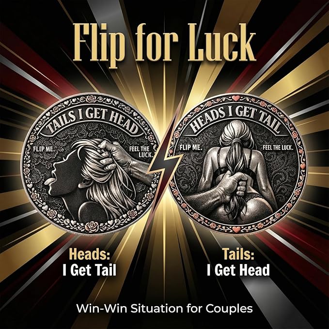 🌹Funny Heads and Tails Challenge Coin