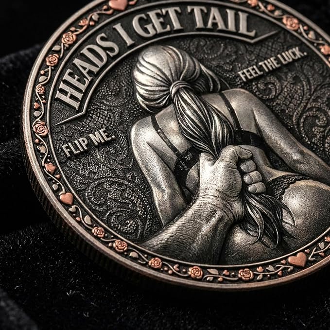 🌹Funny Heads and Tails Challenge Coin