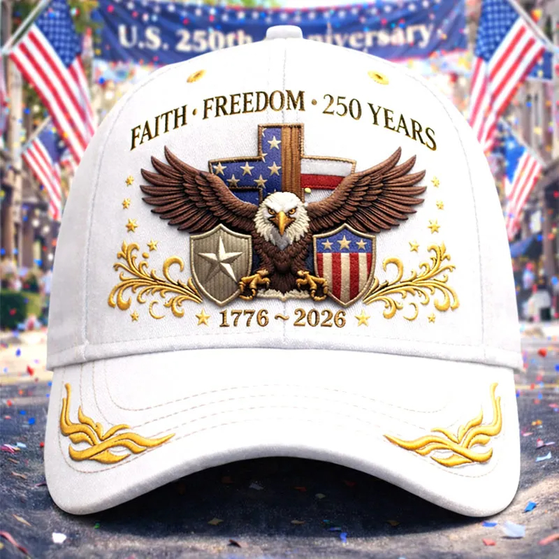 🎉Eagle & Liberty & Cross United States 250th Anniversary Commemorative Hat