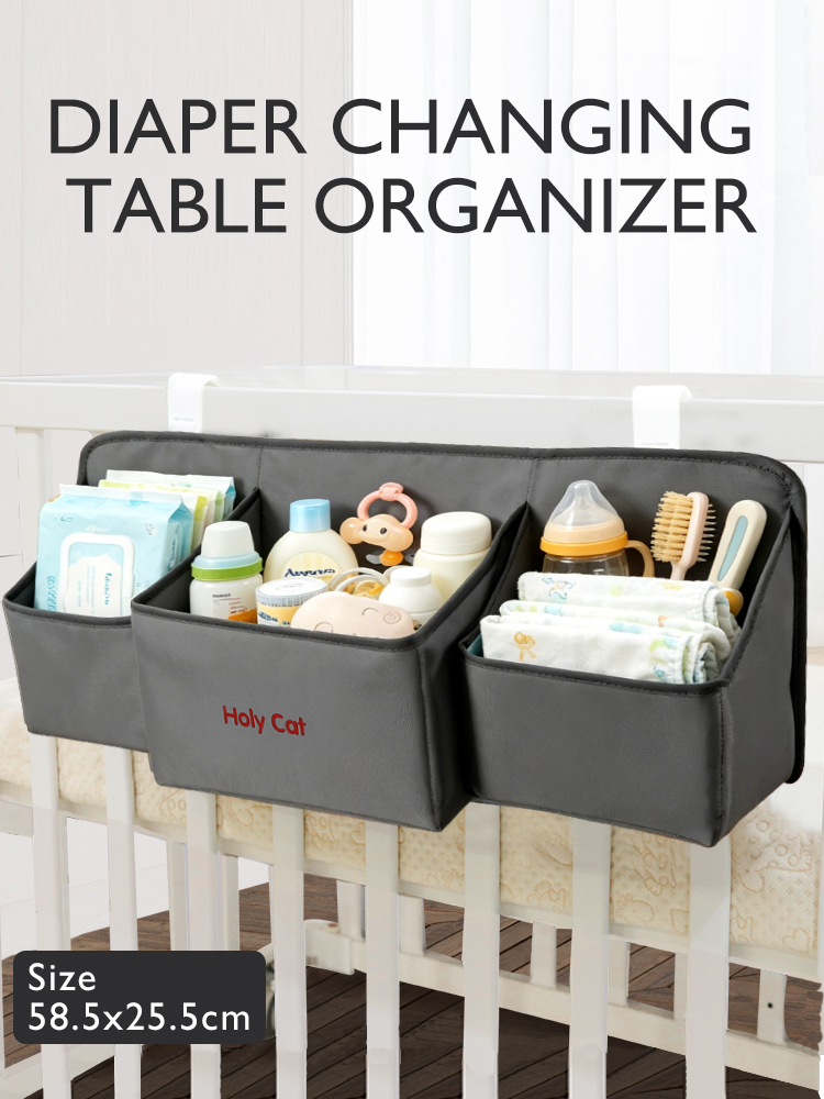 Baby bedside hanging bag, multi-functional storage bag, diaper bag, bedside diaper and diaper storage bag, washable