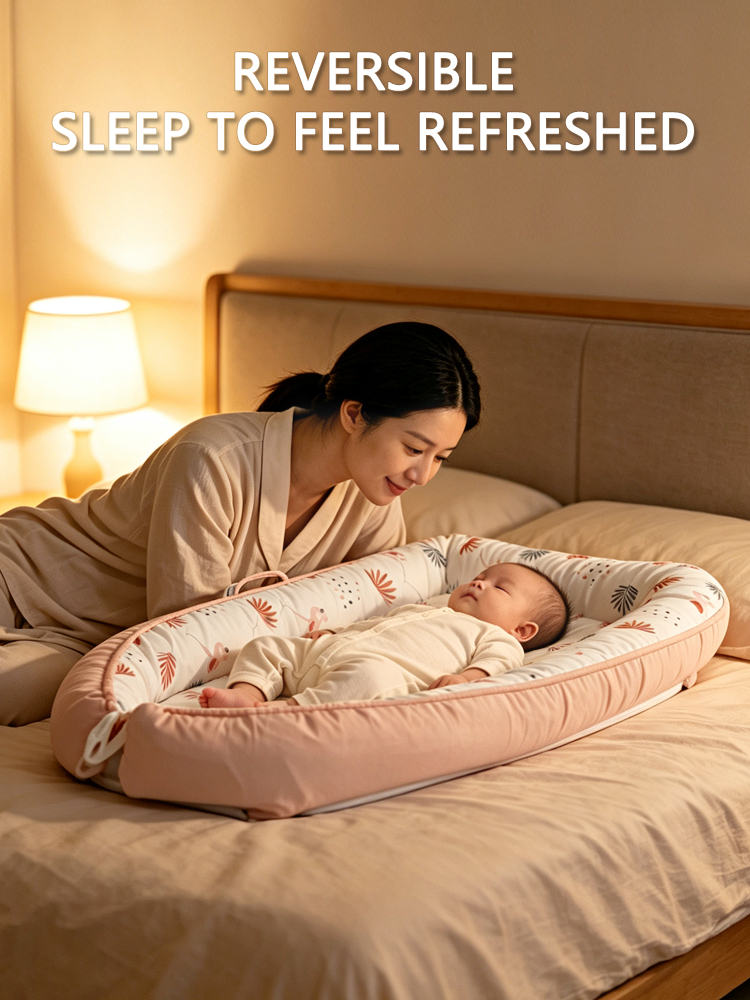 Portable baby washable bed, bionic bed, multi-functional newborn bed, foldable for outdoor use